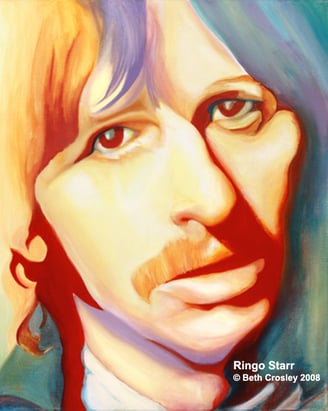 Ringo Starr © Beth Crosley 2008, acrylic on canvas, 16” x 20”