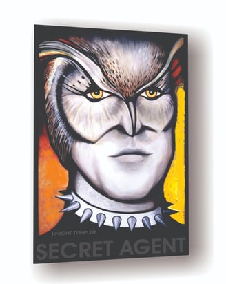 Secret Agent Knight Templar Awl Animal Spirit Male Face Portrait