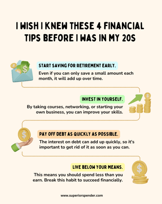 financial tips i wish i knew in my 20s, superior spender, financial planning