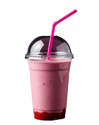 A Strawberry Shake that is offered by PremiYum Foods