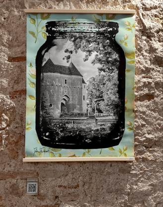 Un des bocaux de l'artiste Dalia Ferreira inspiré dans le château