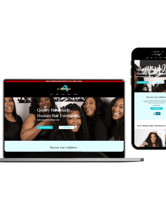 beauty company website design on desktop and mobile