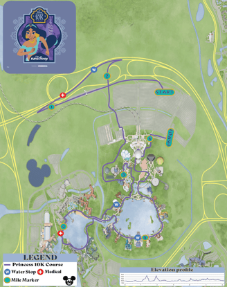 2025 runDisney Princess 10K Course Map