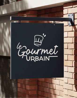 Logo - identité visuelle - restaurant - Le Gourmet Urbain - Amy atelier graphique