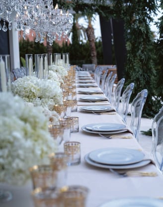 Destination Wedding setup at the gardens of Finca Santa Katerina