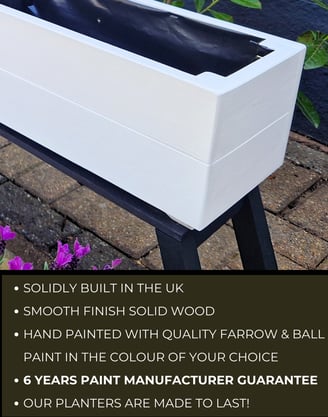 window flower box made from wood made to size any colour