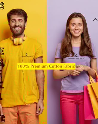 Aeroport Tshirts with pure cotton fabric