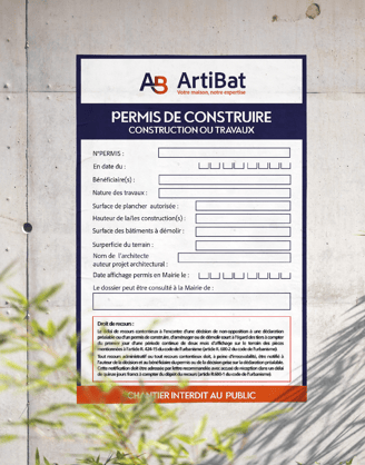 Réalisation : Panneaux de chantier pour ARTIBAT - Amy Atelier Graphique