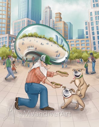 Illustrations from Semi Sam is a Trucker Man by New Orleans artist & illustrator Melissa Vandiver.