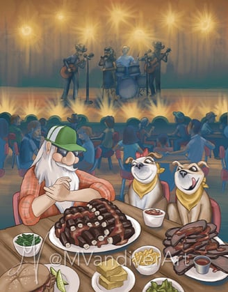 Illustrations from Semi Sam is a Trucker Man by New Orleans artist & illustrator Melissa Vandiver.