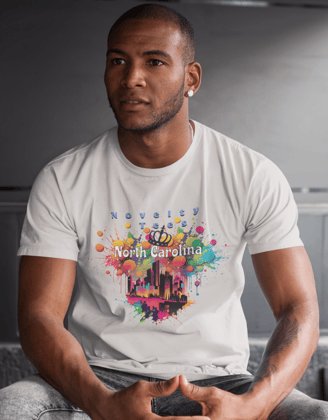 Unique splatter design comfy cotton shirt to help show your love for the Queen City!