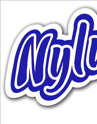 a blue and white logo with the word, my name is my name