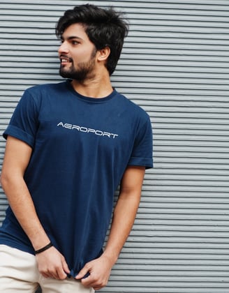 Blue cotton Aeroport brand Tshirt