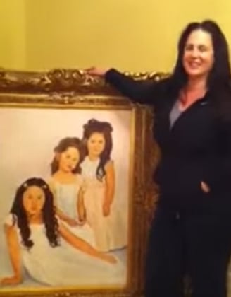 painted portrait in oil by renee dumont 