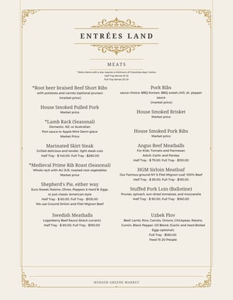 hudson greene market entrees meats brisket ribs steak prime 