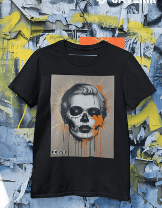Grafite Urbano: Camiseta Streetwear com Elementos de Caveira