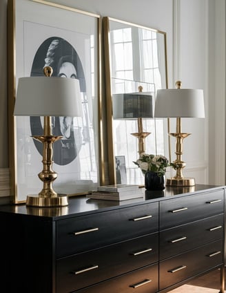 modern bedroom design with a dresser