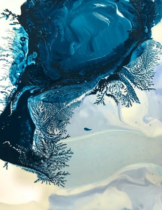 a blue and white painting Expressive Arts therapy Ukraine