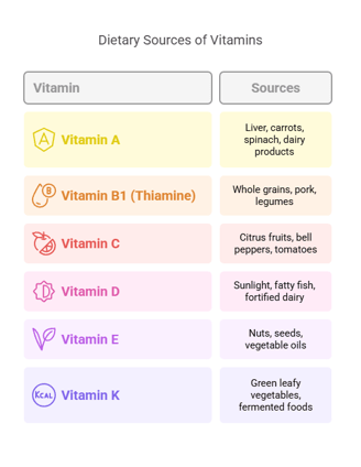sources of vitamins
