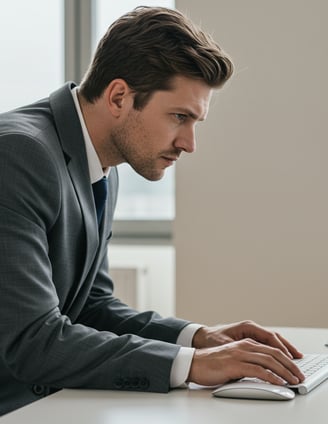 A business professional fixing a audio issue on their computer.