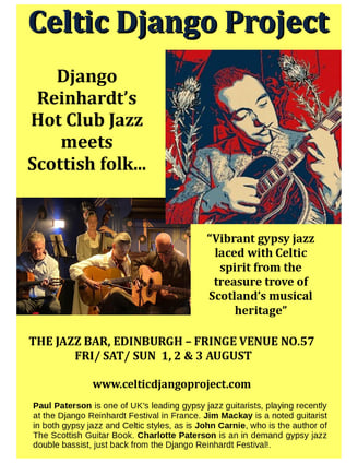 Celtic Django Project poster for Edinburgh Festival Fringe August 2025
