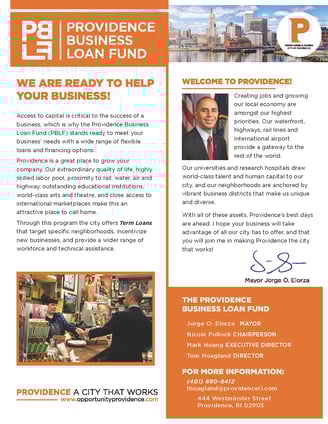 Providence Business Loan Fund Handout Front