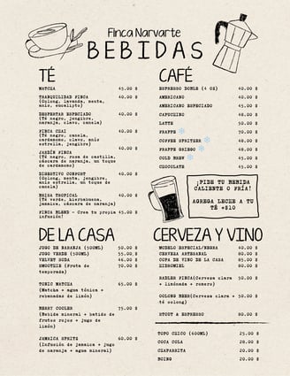 Smoothies naturales y café artesanal en cafetería Finca Narvarte, CDMX