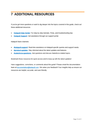 Image of user guide writing sample from Glen Cadorette:  Additional Resources page.