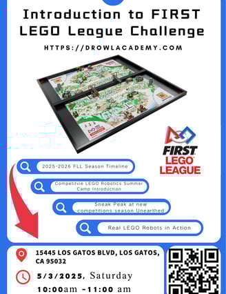 a poster for an upcoming seminar on FIRST Lego League robotics competition