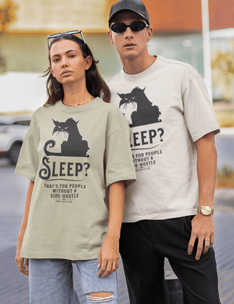 vivid calm designs, side gig club, Sleepless Grind, Hustler Cat, black cat, vivid calm designs