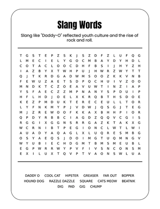 Slang Words Puzzle