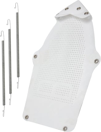 a white plastic case with a pair of scissors and a pair of scissors