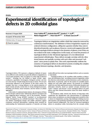 Experimental identification of topological defects in 2D colloidal glass