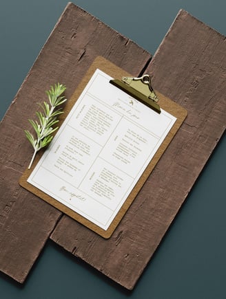 Menu table d'hote