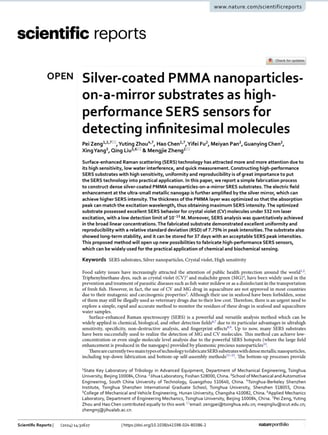 Silver-coated PMMA nanoparticles on- a-mirror substrates as high performance SERS sensors for detect