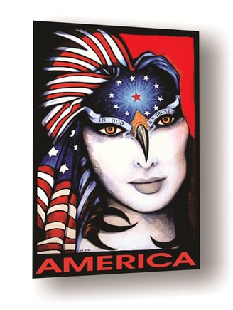 America The Great Eagle Animal Spirit Indian Flag