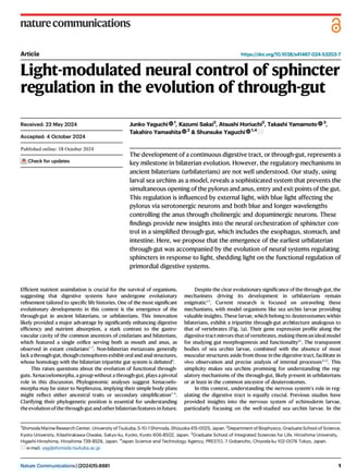 Light-modulated neural control of sphincter regulation in the evolution of through-gut