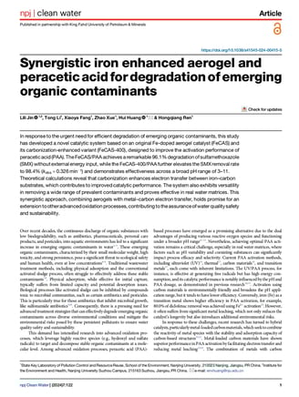 Synergistic iron enhanced aerogel and peracetic acid for degradation of emerging organic contaminant