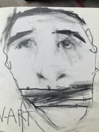 Dessin homme bayonné