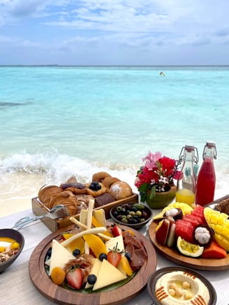 Jumeirah Olhahali Island Maldives beach breakfast