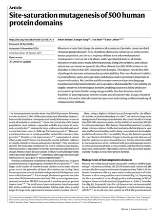 Site-saturation mutagenesis of 500 human protein domains