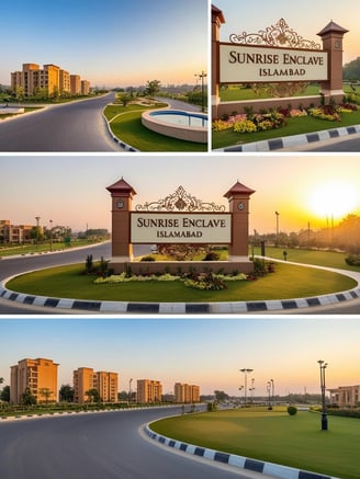 a sign that says sunrise over a city