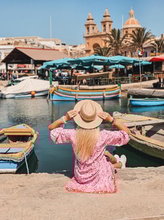 iconic marsaxlokk view with church