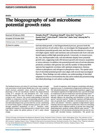 The biogeography of soil microbiome potential growth rates
