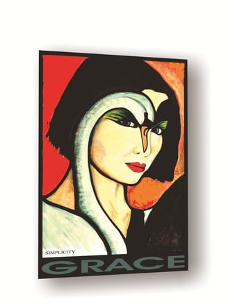 Grace Women Face Swan Animal Spirit Portrait