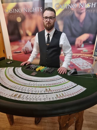 Me, Stephen Butler at a just for fun blackjack table
