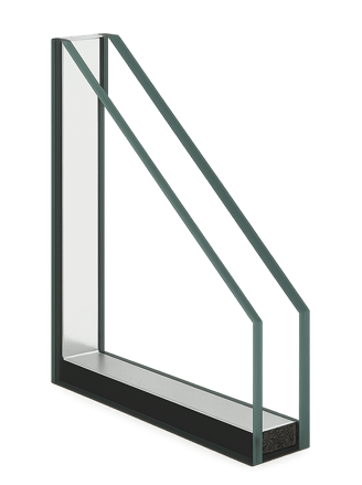 Double glazing options display showing clear, tinted and Low-E glass, Auckland showroom, New Zealand
