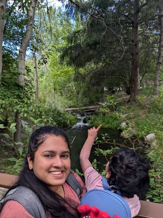Sowmya and her son at a Nature Preserve