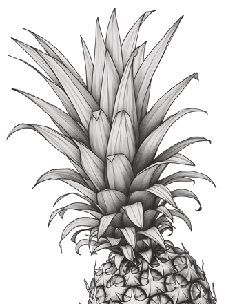 Pineapple line illustration, 2025