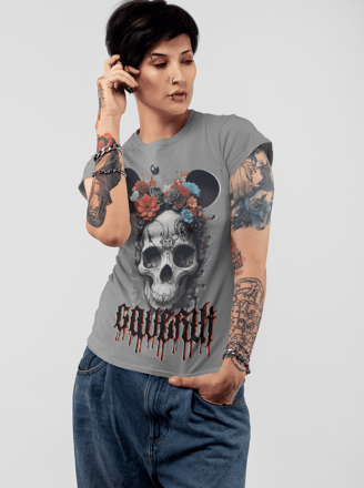 Caveira como símbolo de rebeldia: Camisetas de rock e moda da Cavérik.